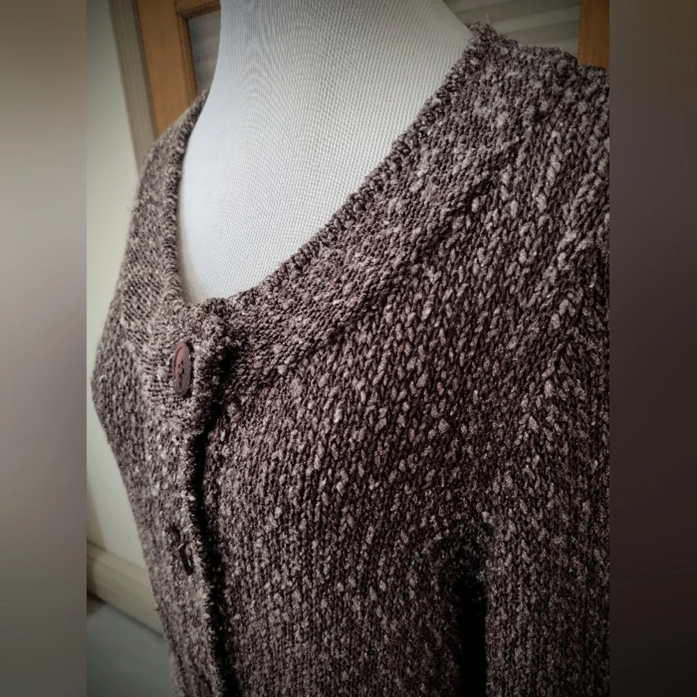 EUC Nordstrom Classiques Entier Belted Cardigan Duster, Heathered Brown, Large - Picture 2 of 12